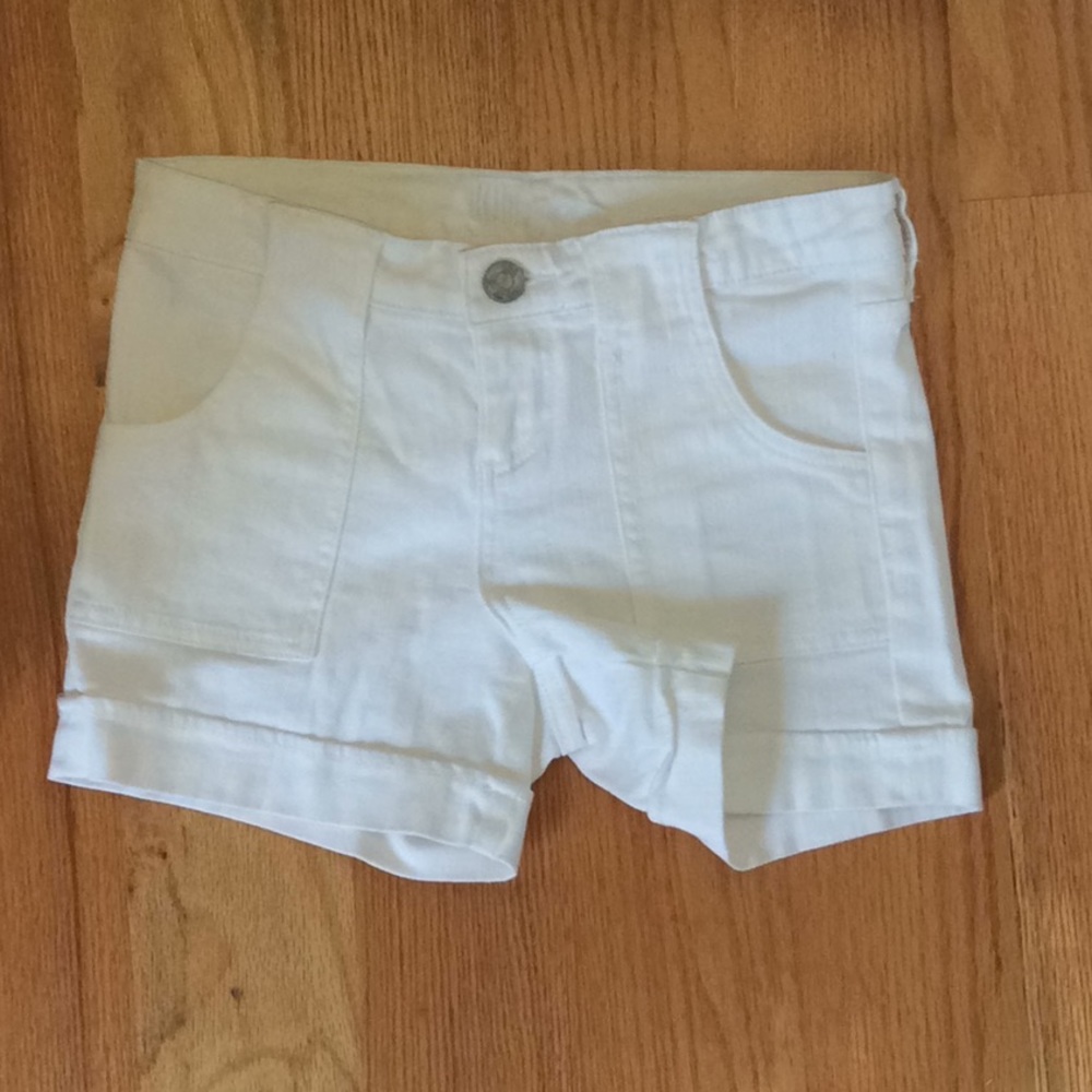 KUT white denim shorts